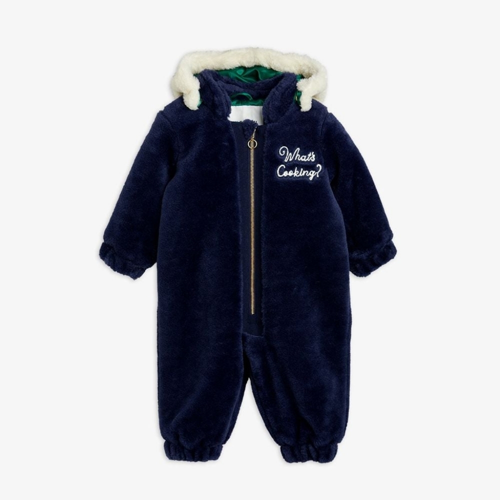 Mini Rodini Size 12-18Months What's Cooking Faux Fur Baby Overall